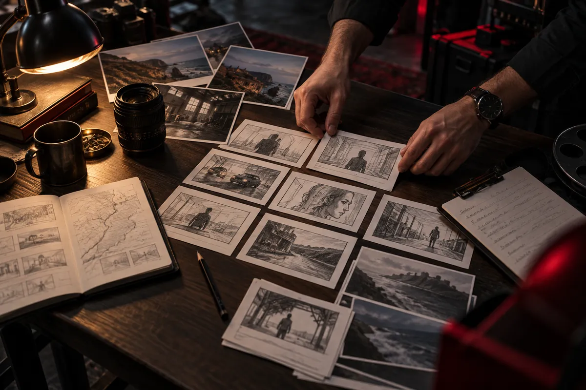 Storyboard ve çekim planıyla hazırlanan prodüksiyon masası